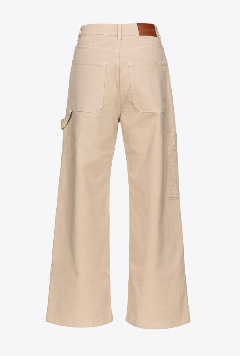 Pinko Stretch Gabardine Cargo Trousers Šedé | SN-PKO33801