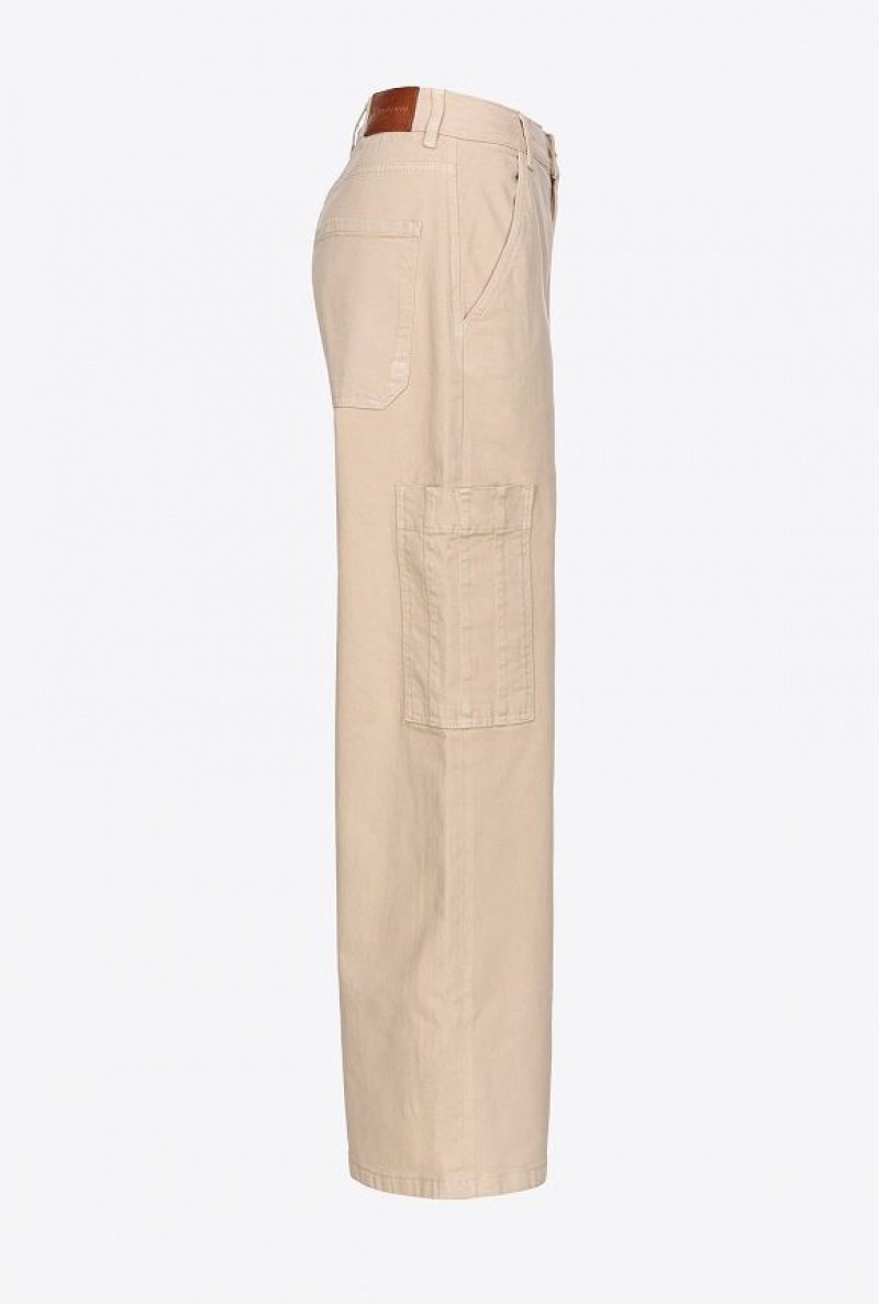 Pinko Stretch Gabardine Cargo Trousers Šedé | SN-PKO33801