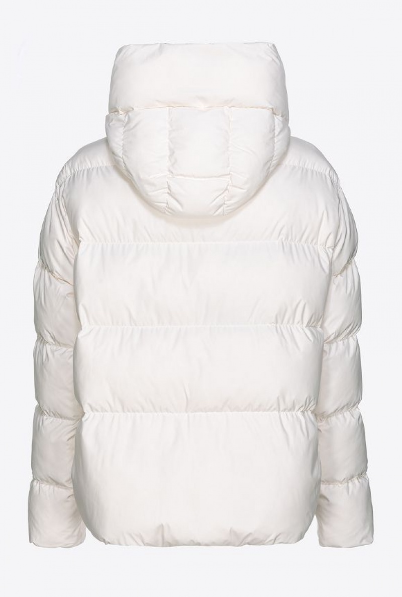 Pinko Technical Platene Jacket With Hood Bílé | SN-PKO33639