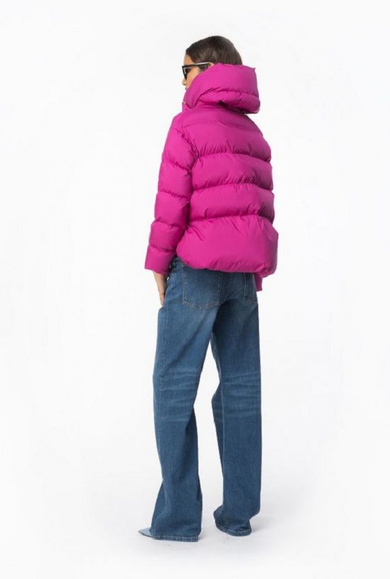 Pinko Technical Platene Jacket With Hood Fialové | SN-PKO33651