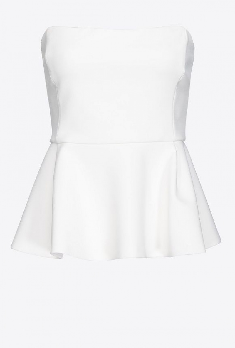 Pinko Top With Large Flounce At The Bottom Bílé | SN-PKO33334