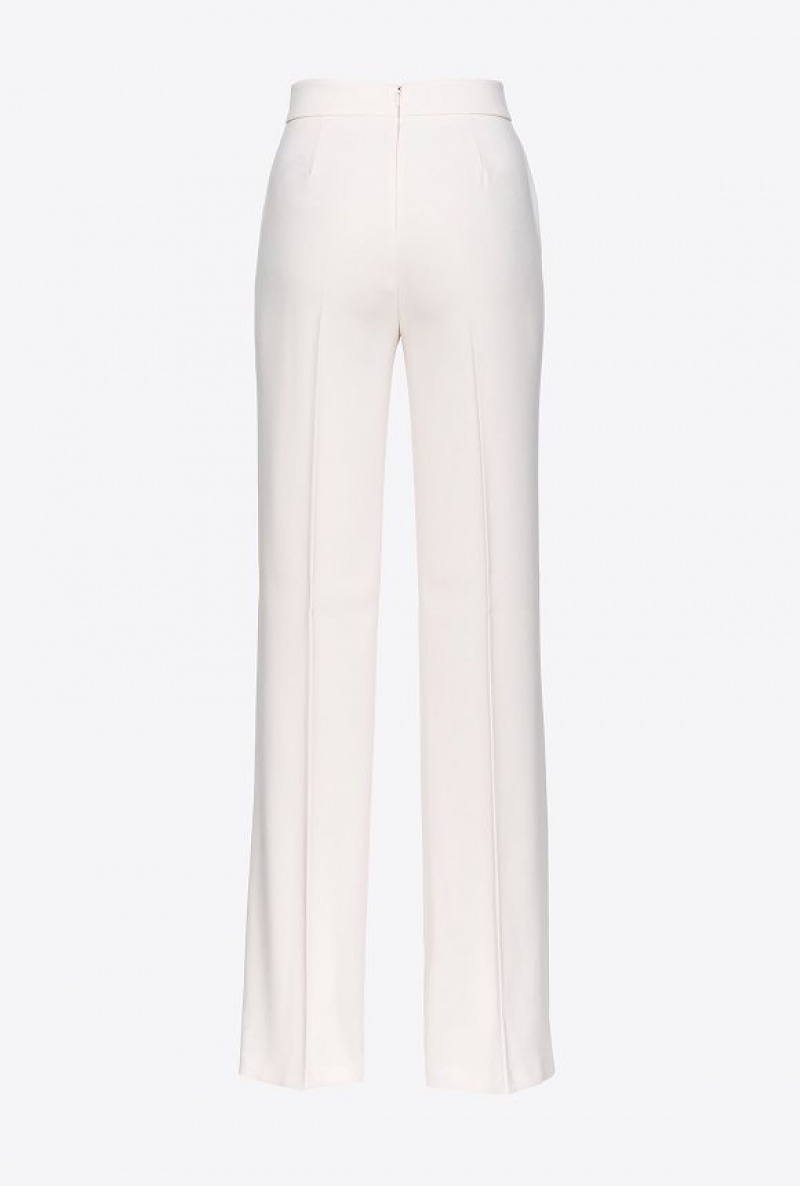 Pinko Trousers With Golden Buttons Bílé | SN-PKO33694