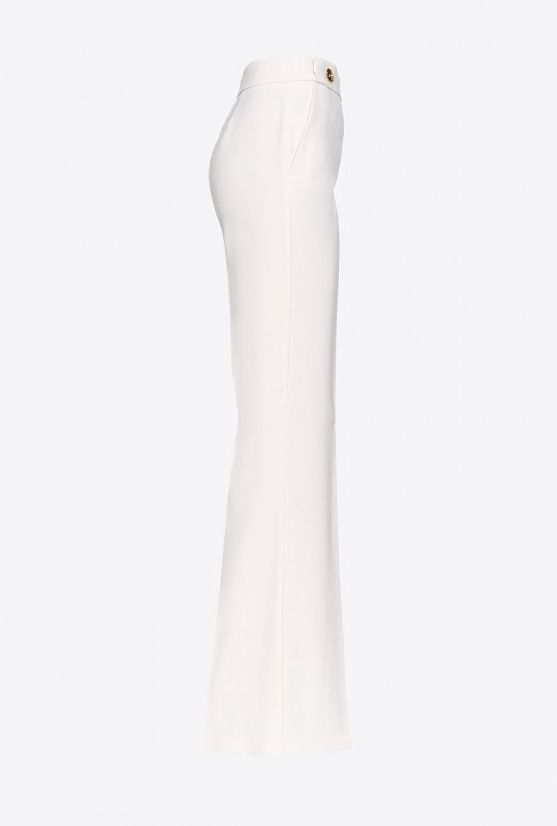 Pinko Trousers With Golden Buttons Bílé | SN-PKO33694