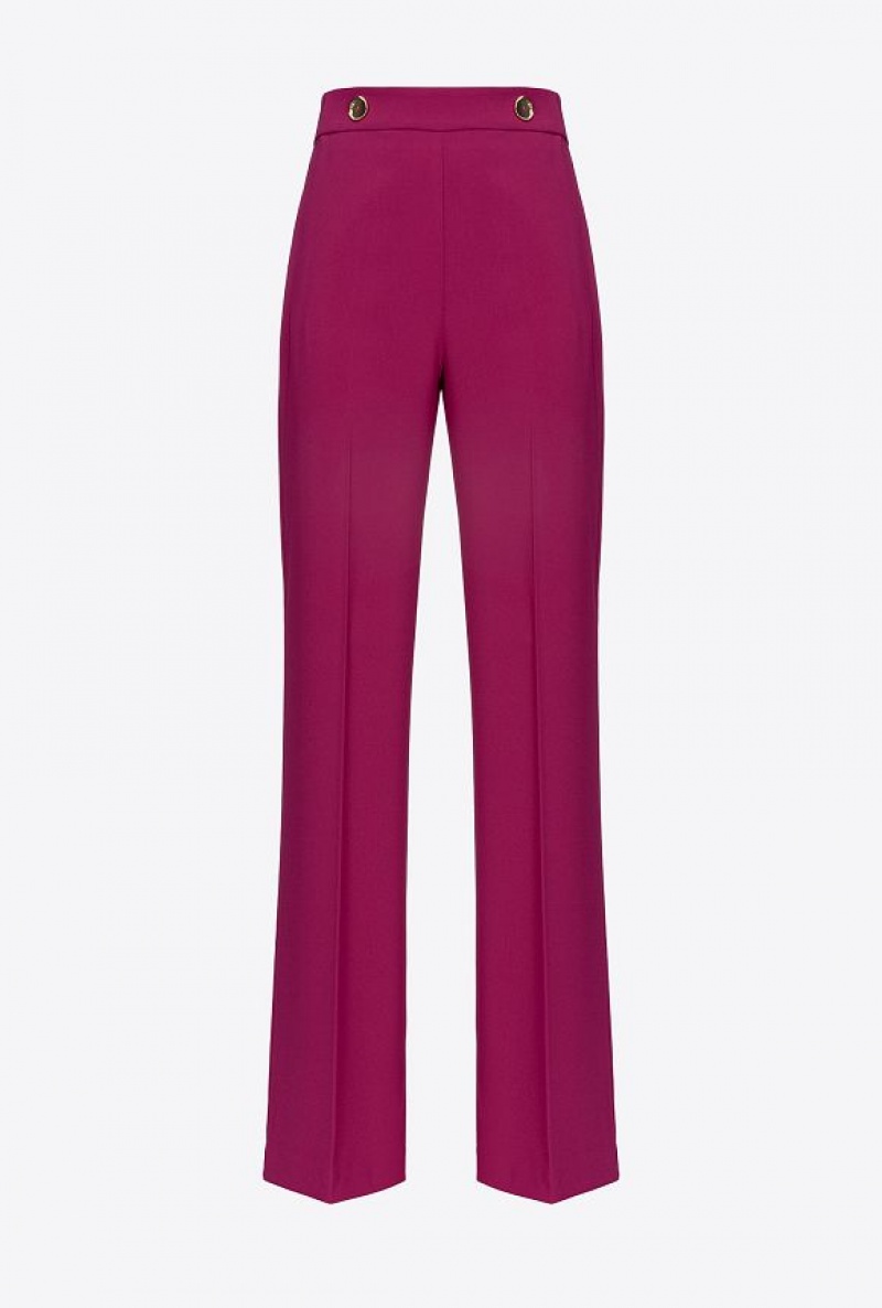 Pinko Trousers With Golden Buttons Fialové | SN-PKO33772