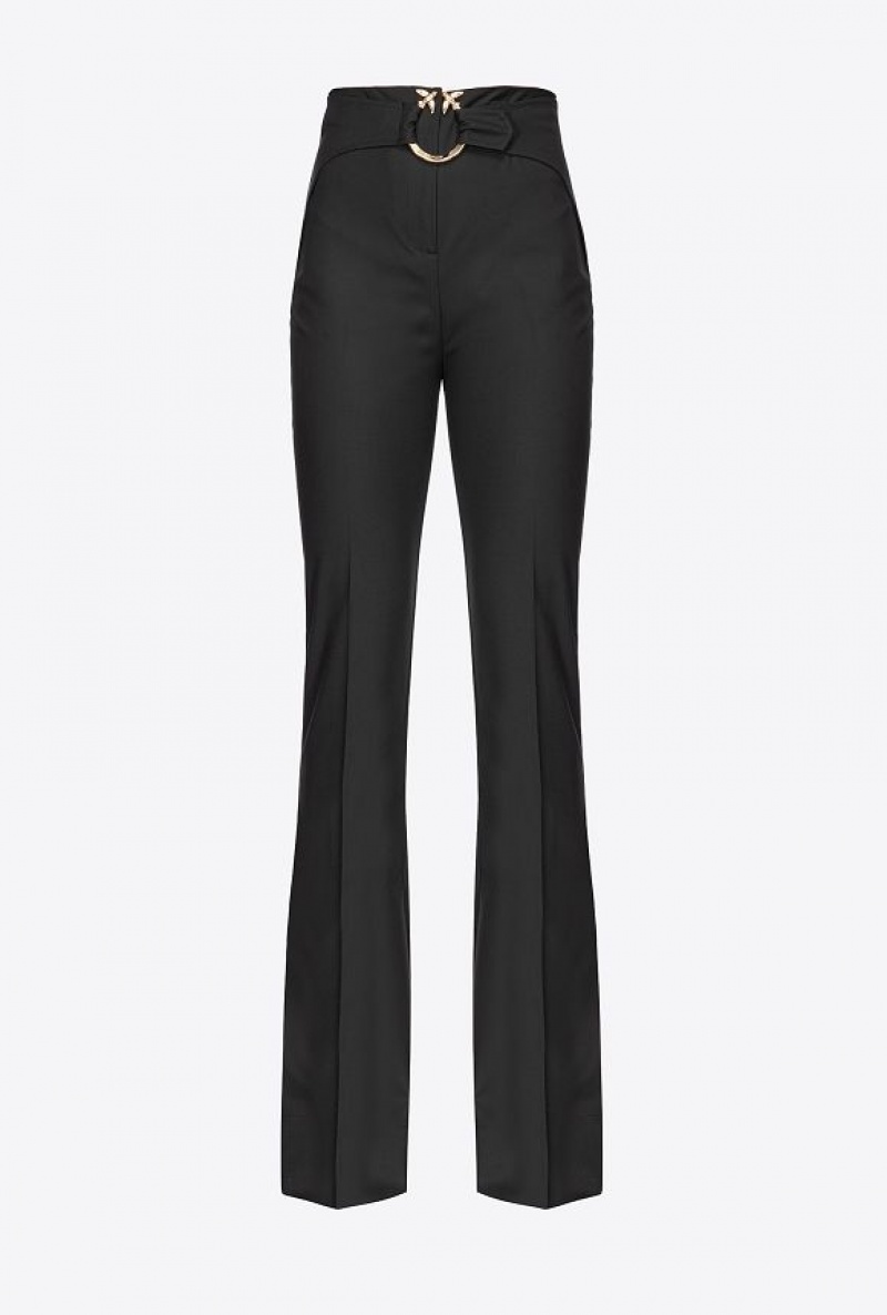 Pinko Trousers With Piercing Belt Černé | SN-PKO33809