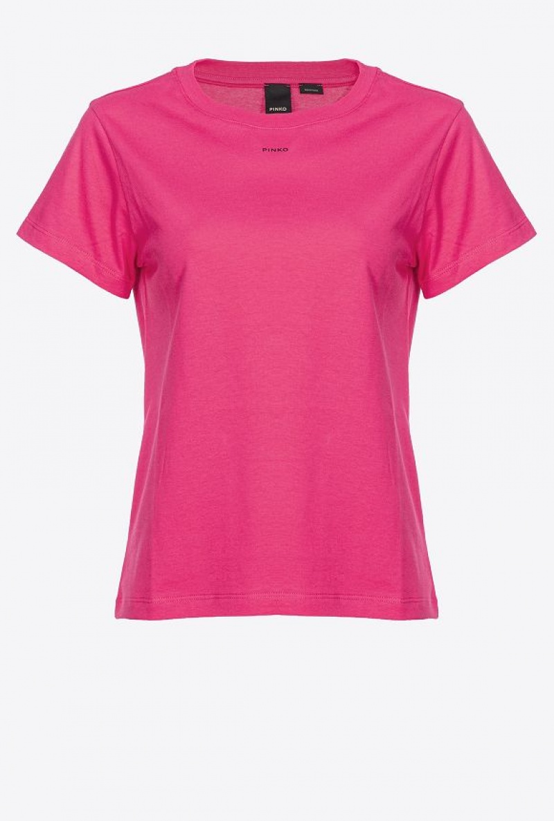 Pinko T-shirt With Micro Logo Růžové | SN-PKO33264