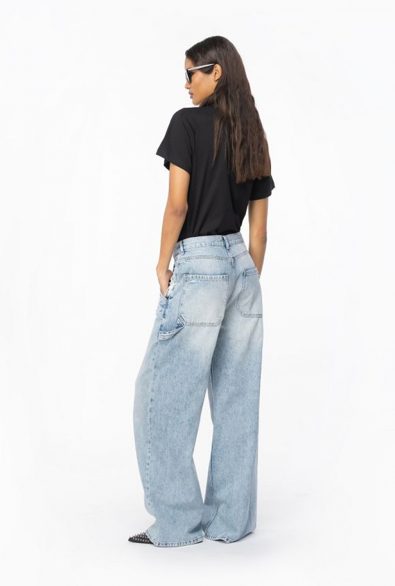 Pinko T-shirt With Shiny Embroidery Černé | SN-PKO33362