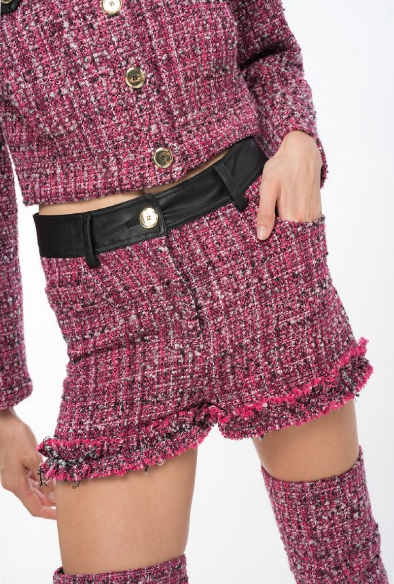 Pinko Tweed Shorts Fuchsie Černé | SN-PKO33717