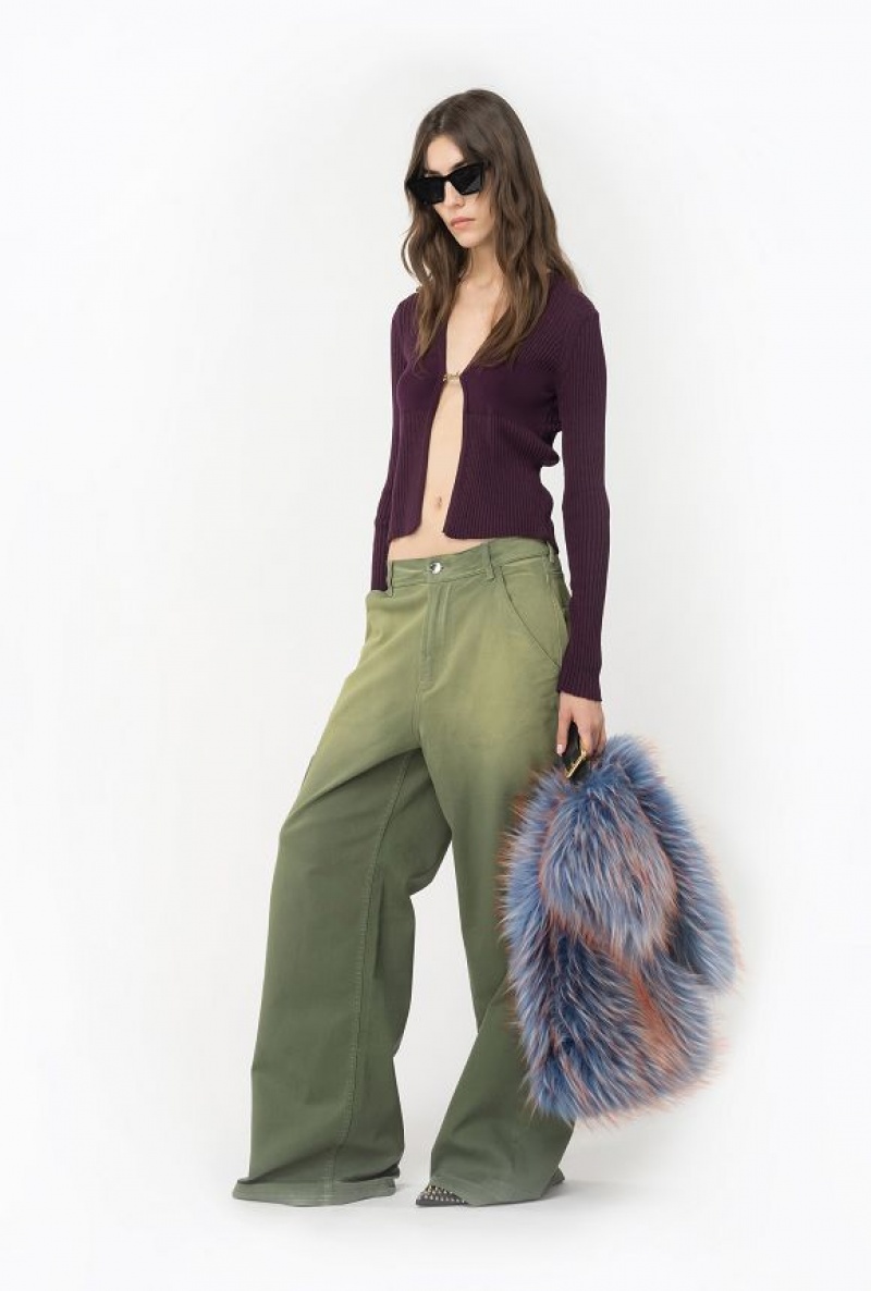 Pinko Žebrovaný Knit Open Cardigan Fialové | SN-PKO33467