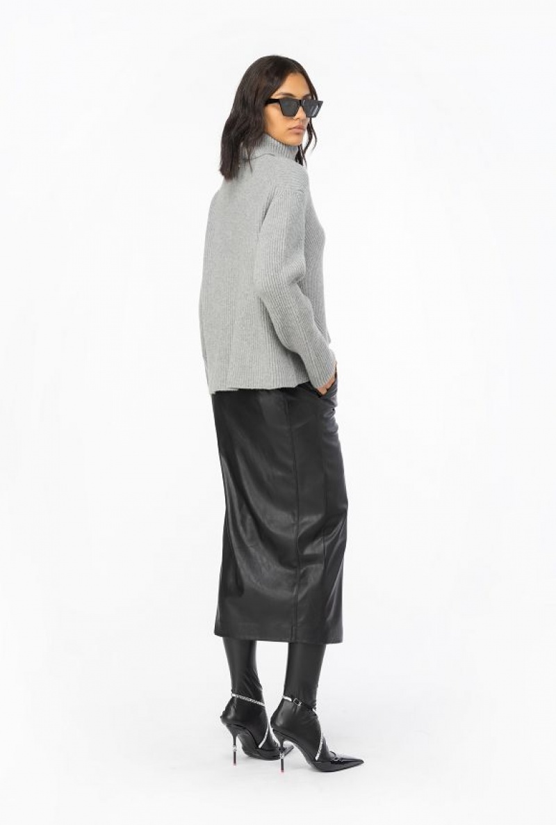 Pinko Žebrovaný Turtleneck Svetrové Šedé Šedé | SN-PKO33504