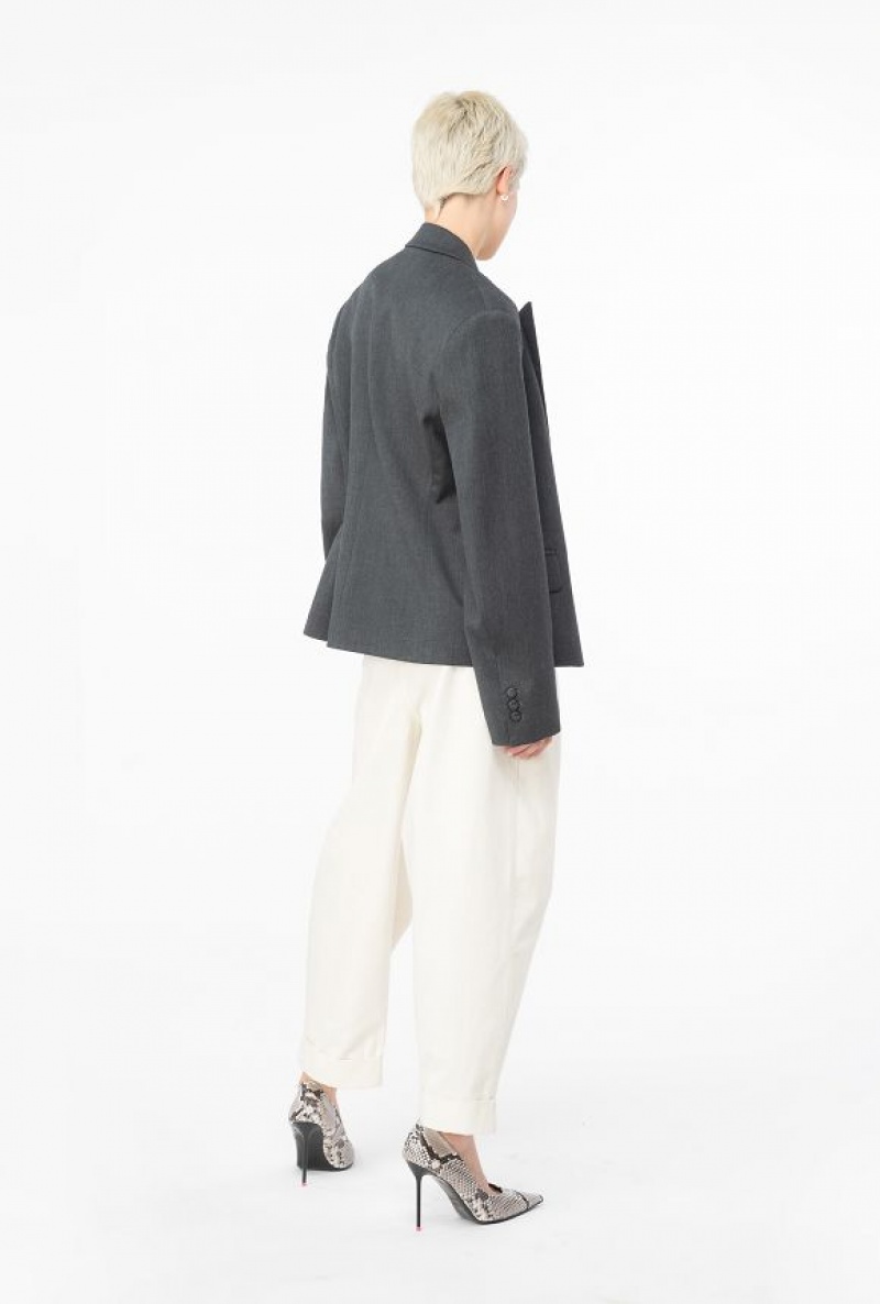 Pinko Široké-leg Gabardine Trousers Světle Žluté Krém Bílé | SN-PKO33727
