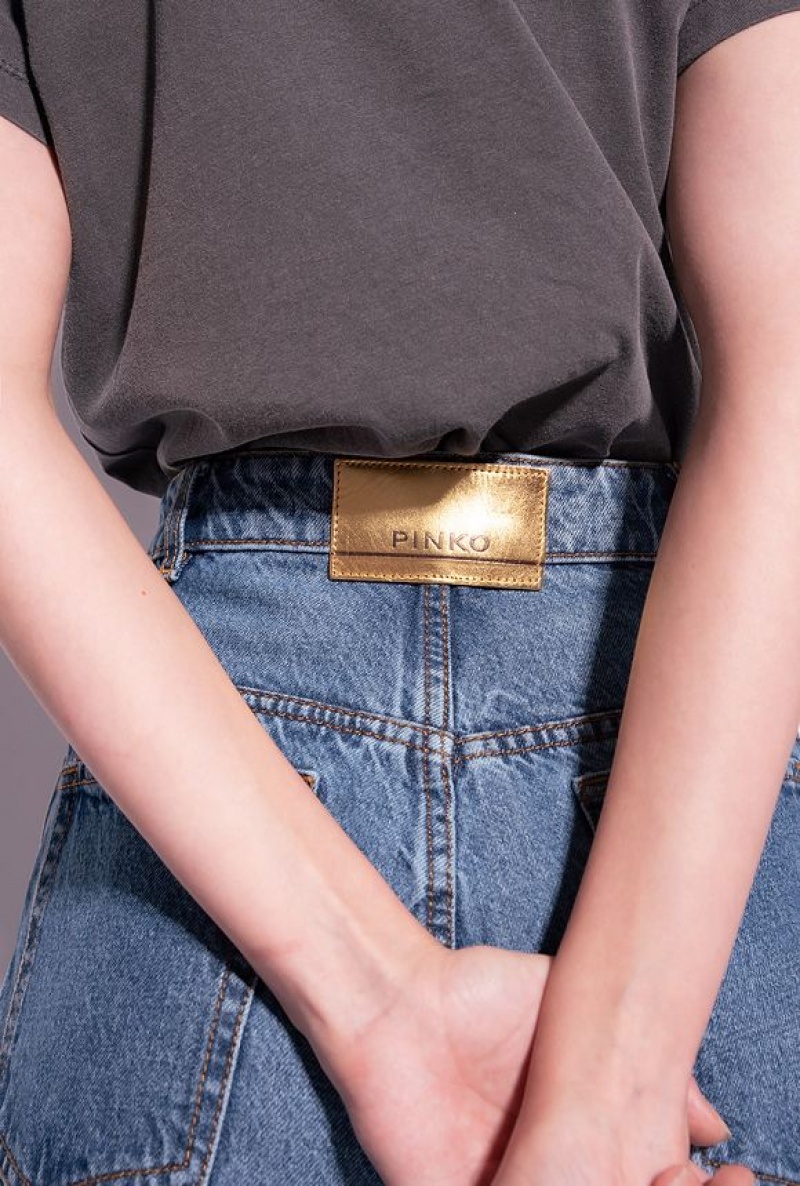 Pinko Široké-leg Jeans With Jewel Buttons Blankyt | SN-PKO33994