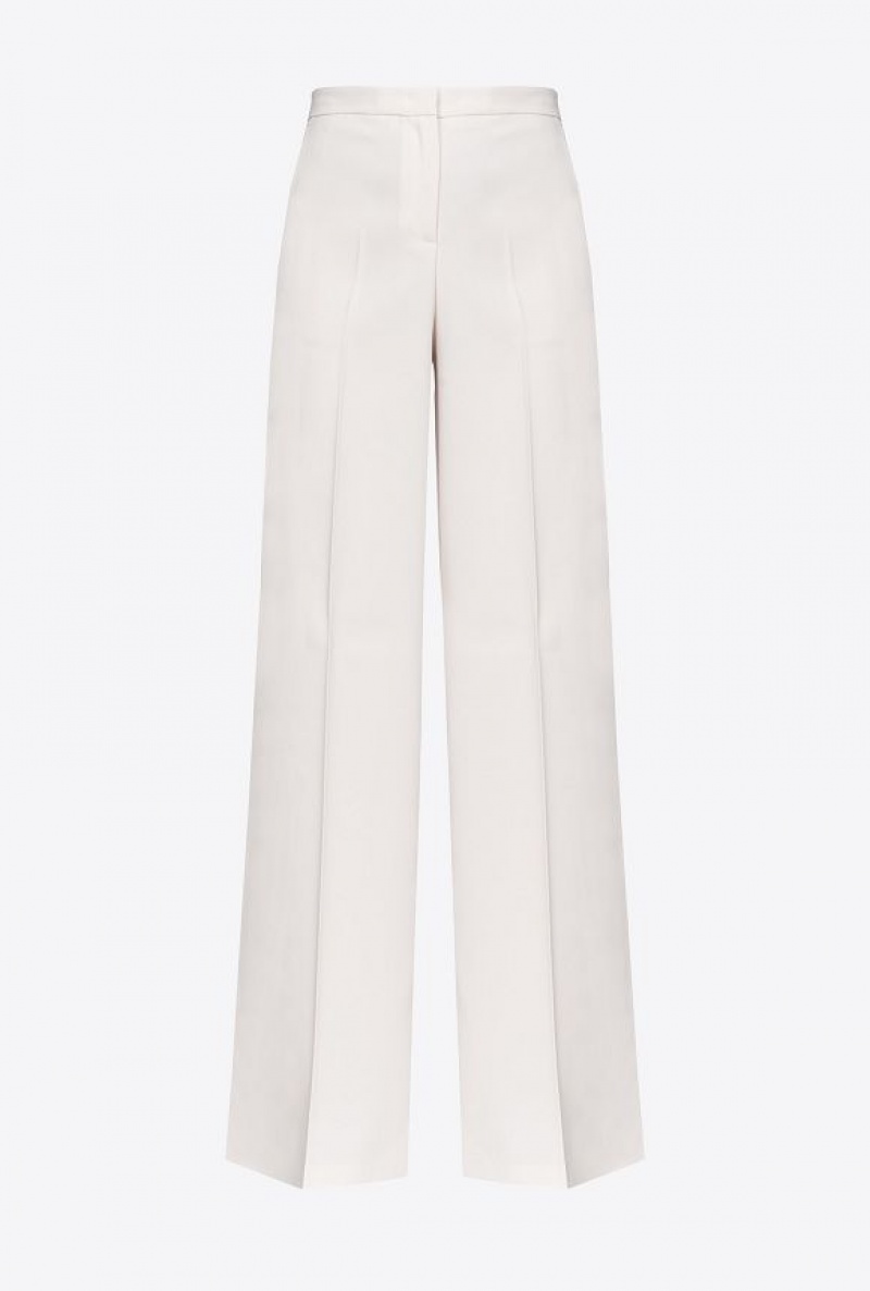 Pinko Široké-leg Stretch Trousers Bílé | SN-PKO33724