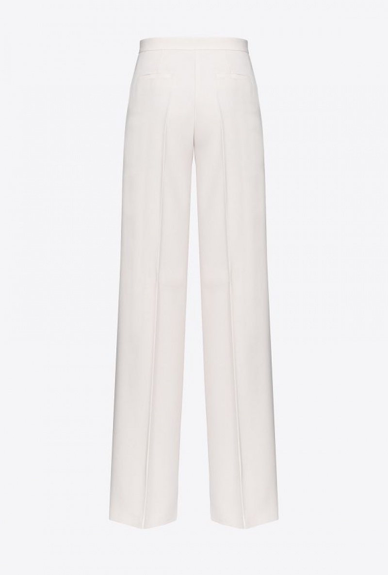 Pinko Široké-leg Stretch Trousers Bílé | SN-PKO33724