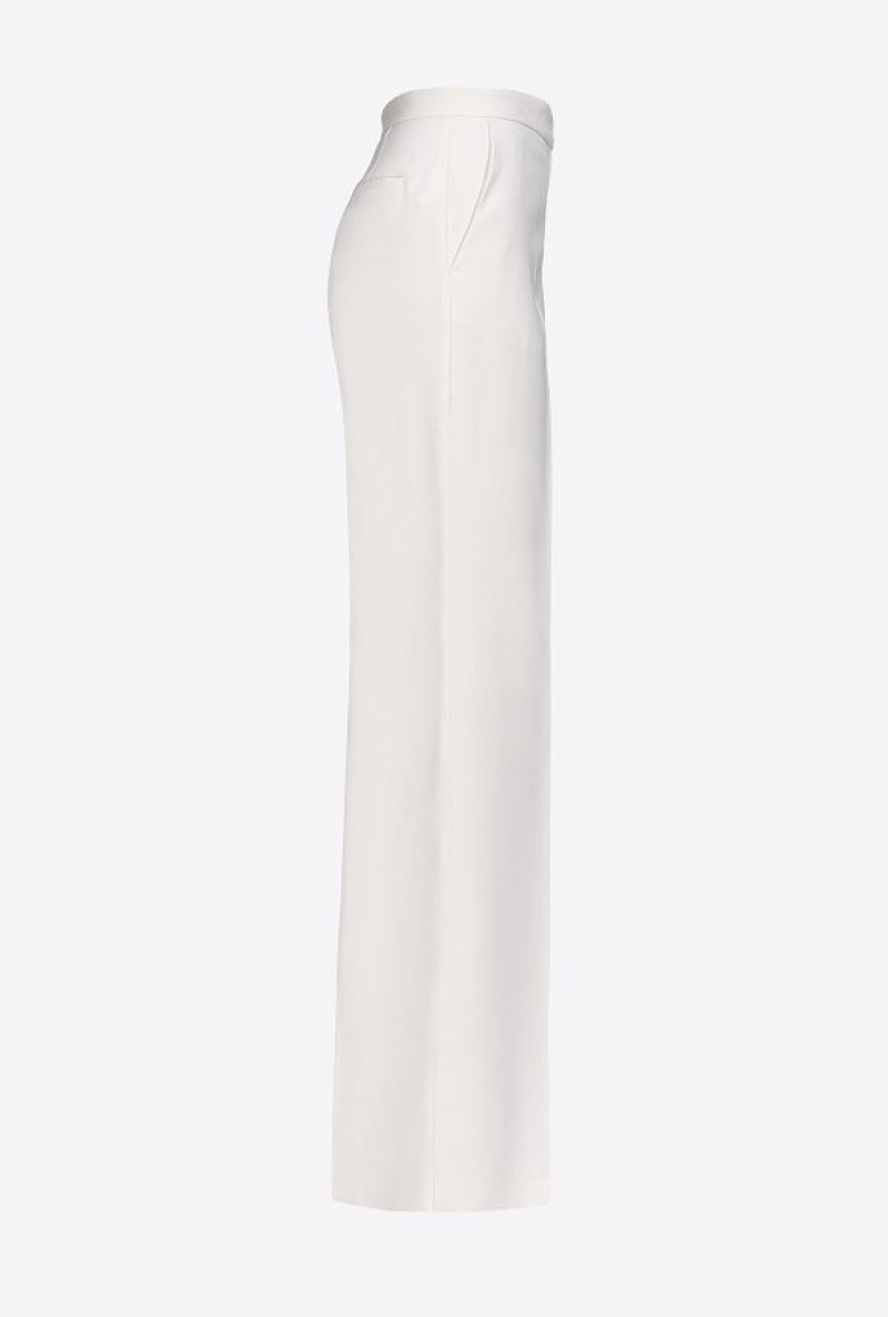 Pinko Široké-leg Stretch Trousers Bílé | SN-PKO33724